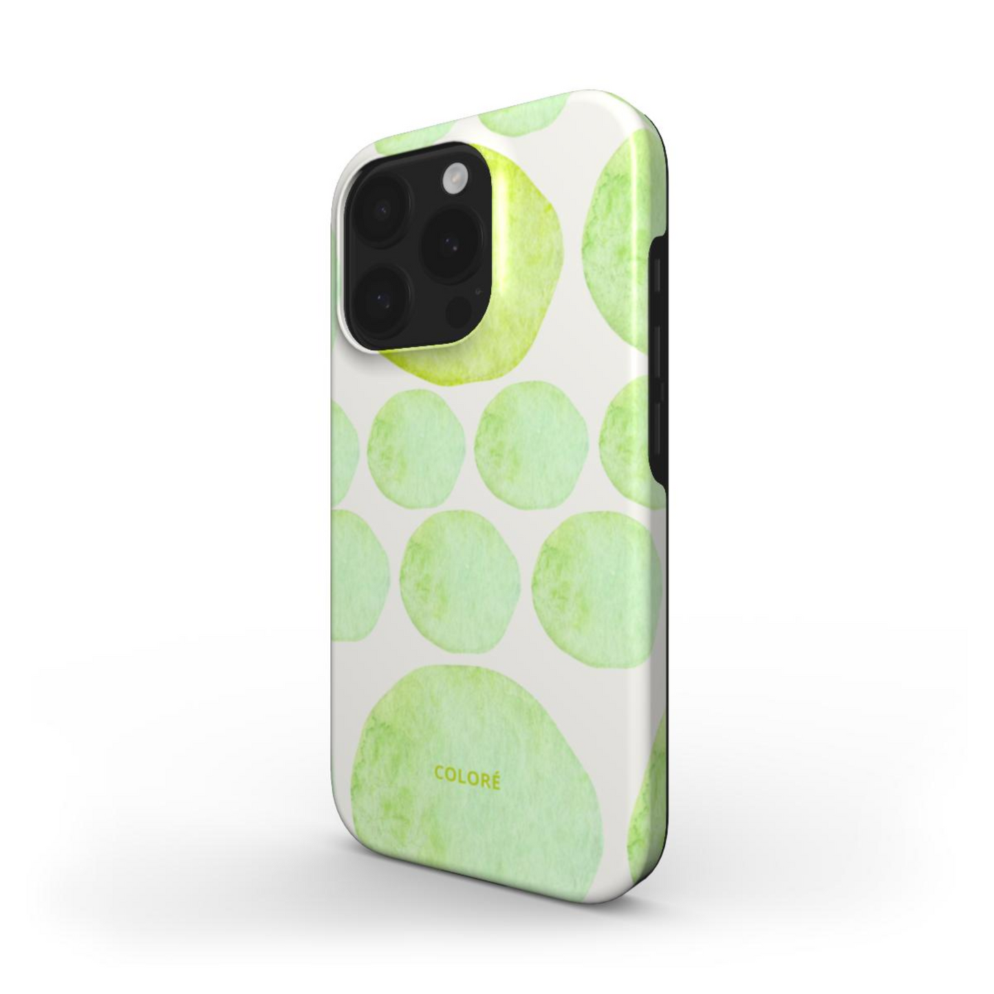 Aquarelle Dots - Green - Tough Phone Case