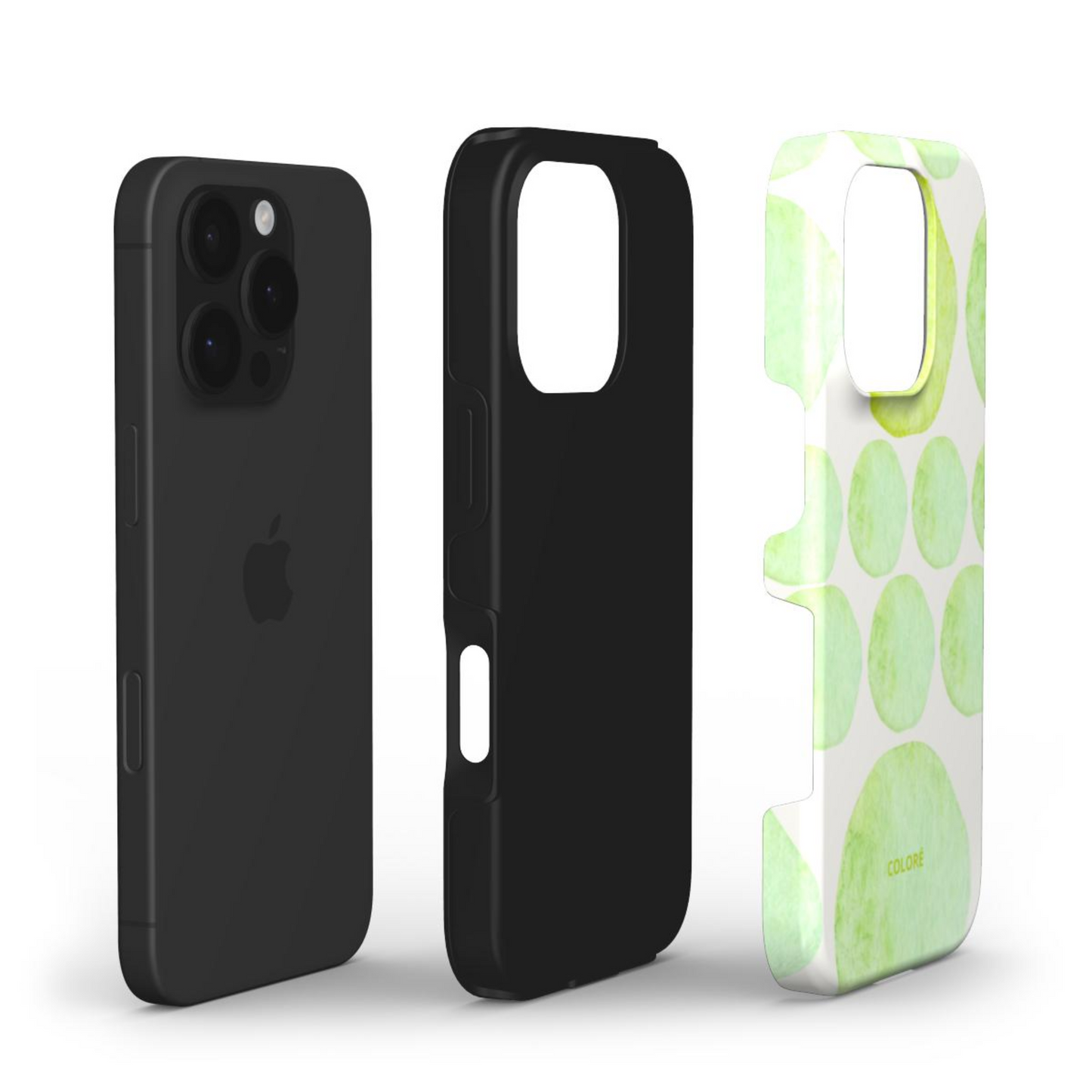 Aquarelle Dots - Green - Tough Phone Case