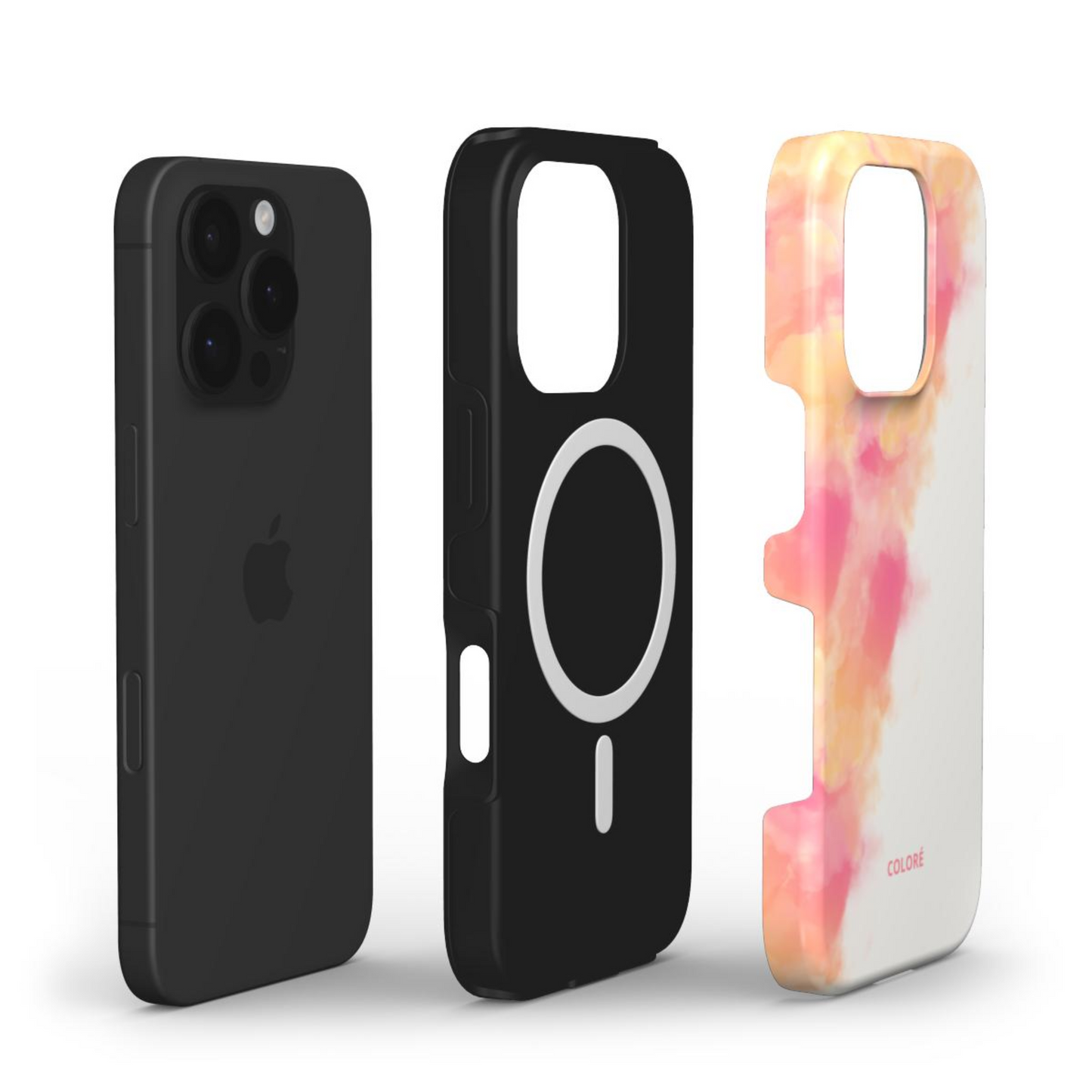 Cloud Bloom - Pink & Orange - MagSafe Tough Phone Case