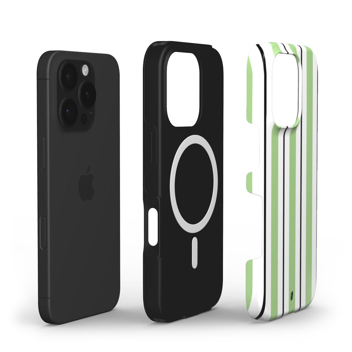 Vertical Flow - Green & Black - MagSafe Tough Phone Case