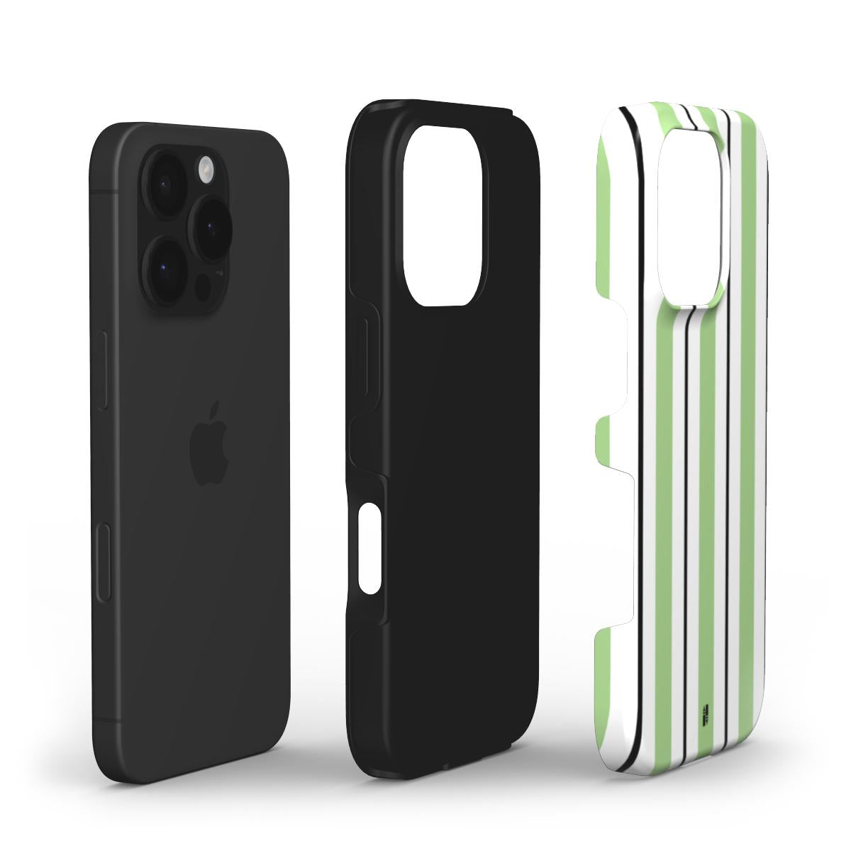 Vertical Flow - Green & Black - Tough Phone Case