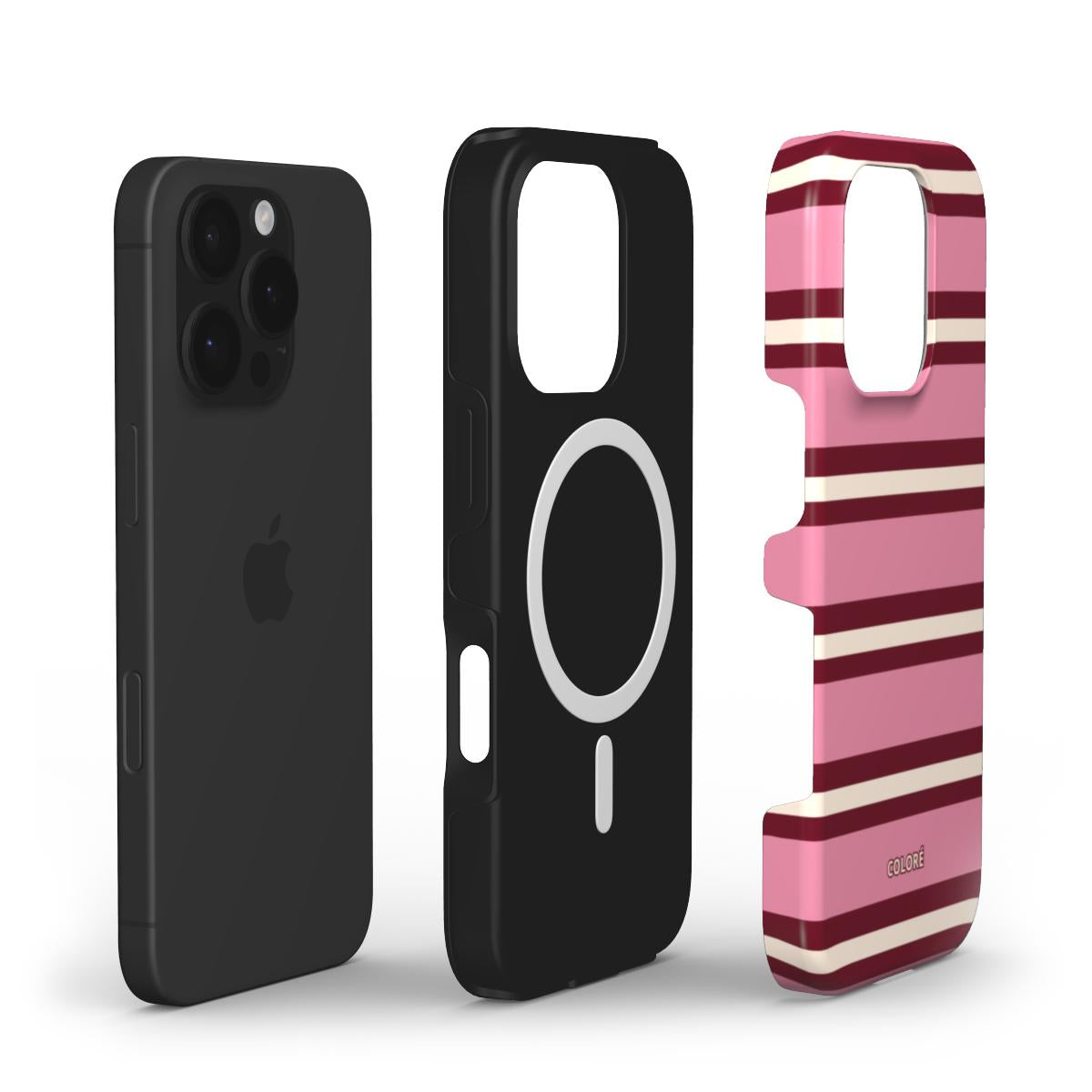 Nordic Layers - Burgundy & Pink - MagSafe Tough Phone Case