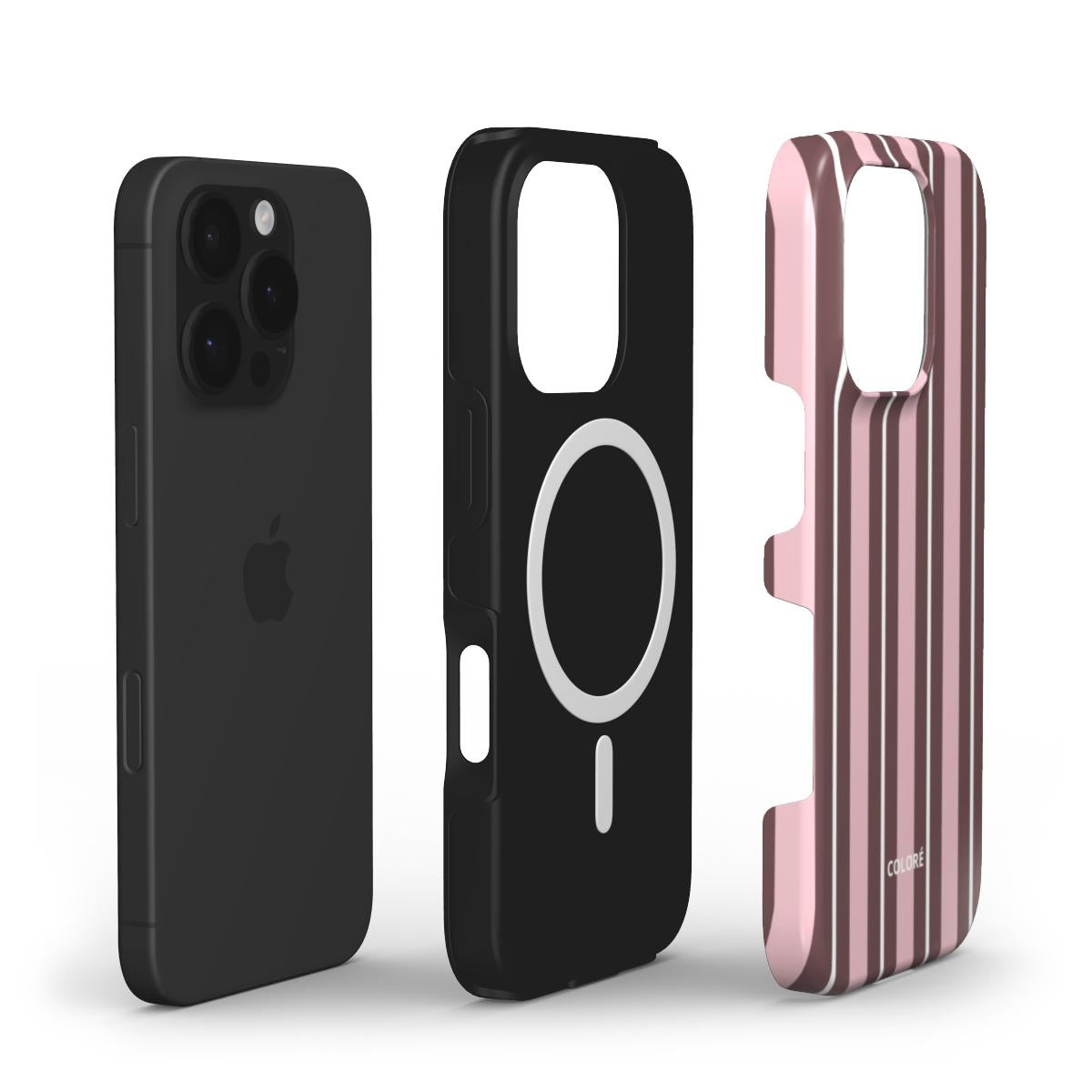 Vertical Flow - Brown & Pink - MagSafe Tough Phone Case