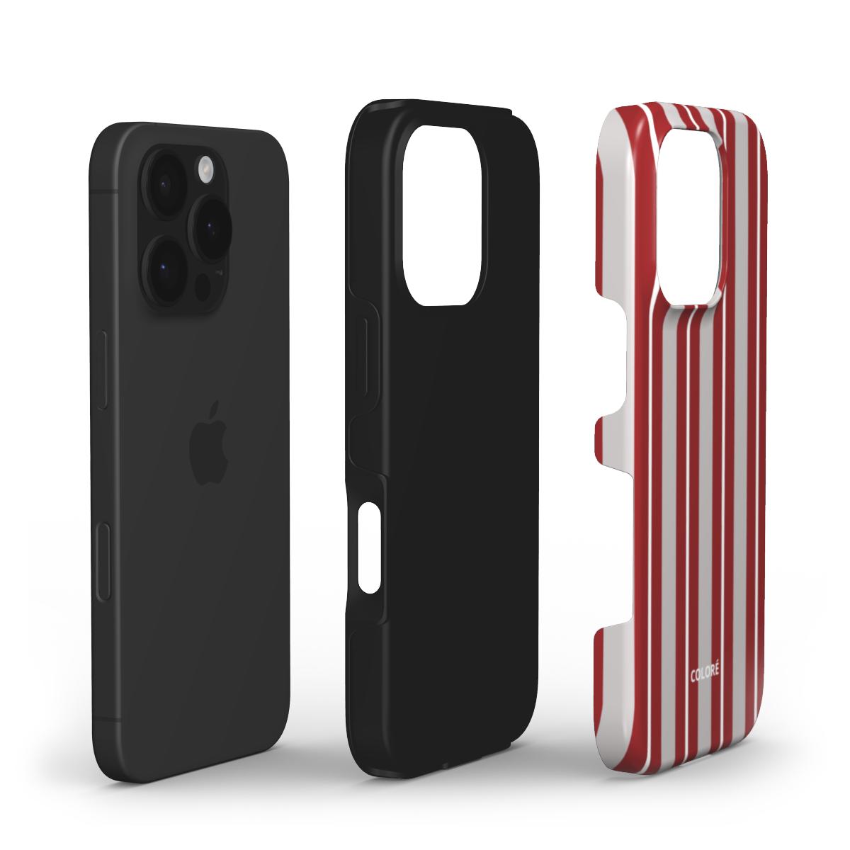 Vertical Flow - Burgundy & Grey - Tough Phone Case