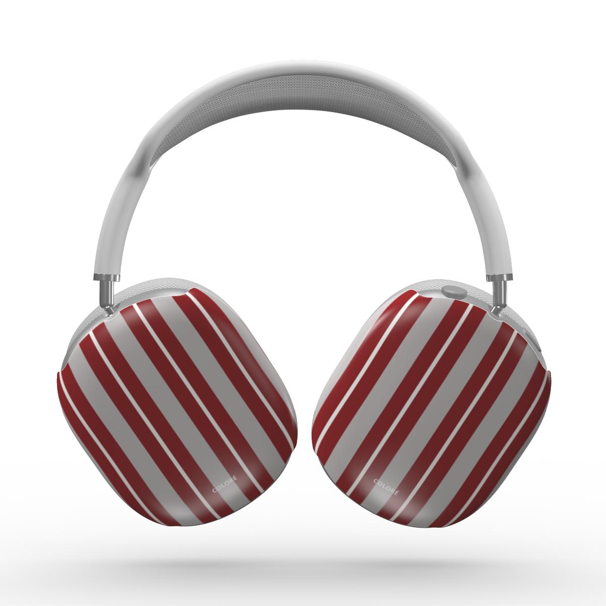 Vertical Flow - Burgundy & Gray - Apple AirPods Max Tough Case