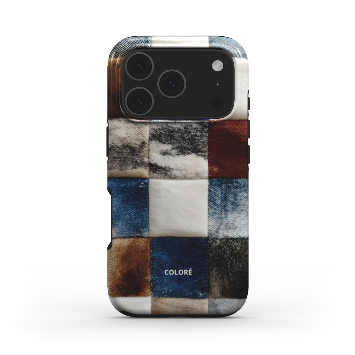 Cowfolk Code - Denim Patchwork - MagSafe Tough Phone Case