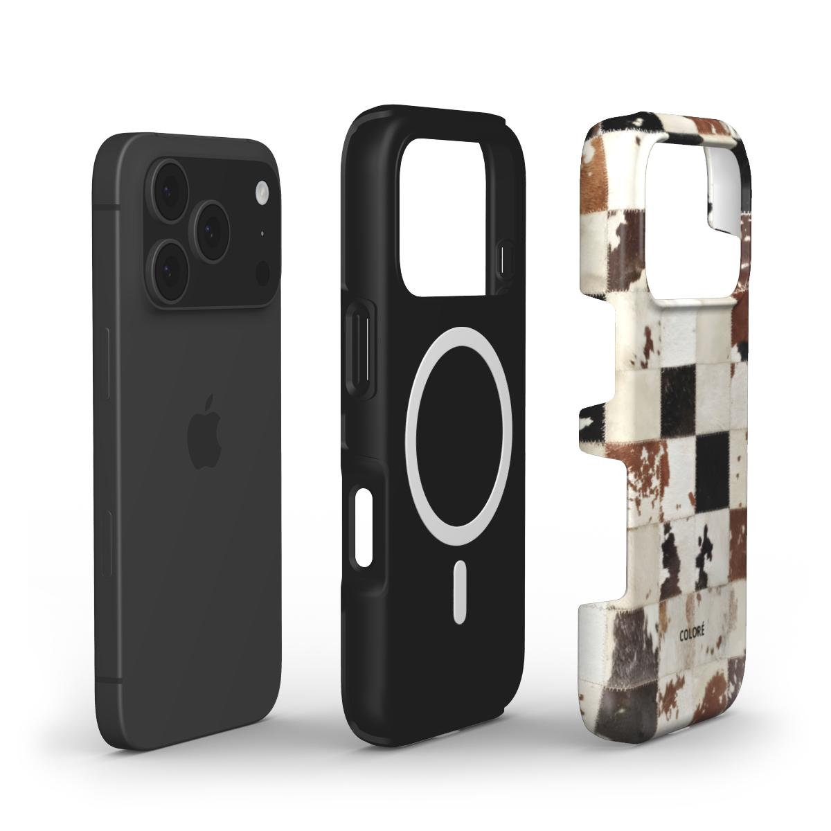 Cowfolk Code - Patchwork efeito Pele - Capa Resistente para Telemóvel com MagSafe