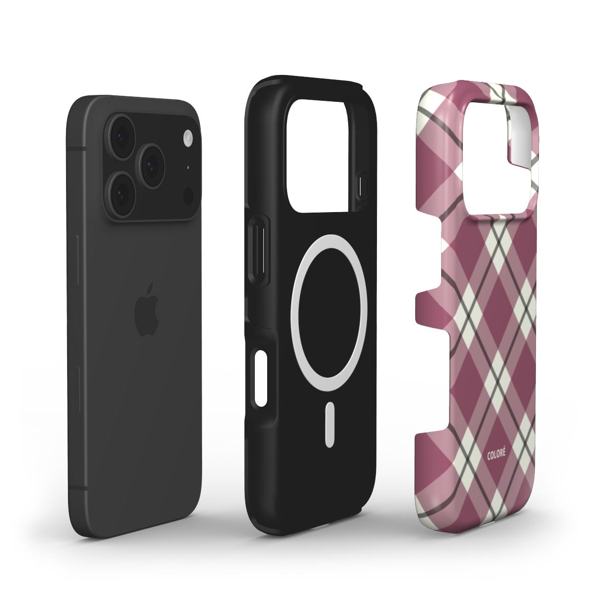 Check Charm - Borgonha - Capa Resistente MagSafe para Telemóvel