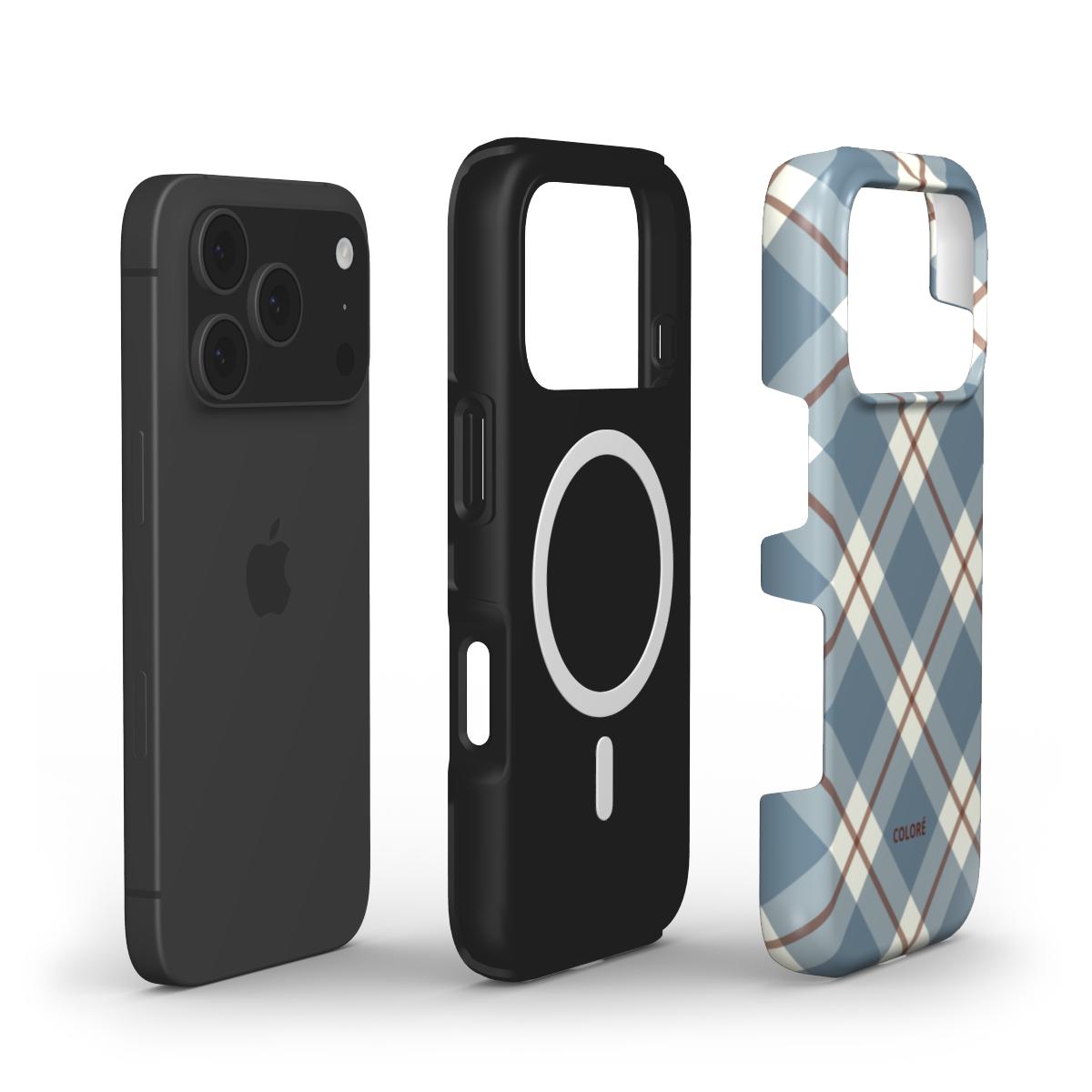 Check Charm - Azul - Capa Resistente MagSafe para telemóvel