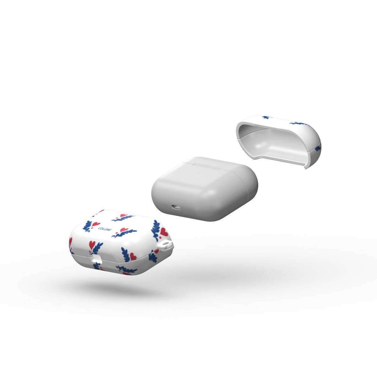 Coloré Folk Love Whispers – Blue & Red AirPods Case with slim molded fit and polished finish