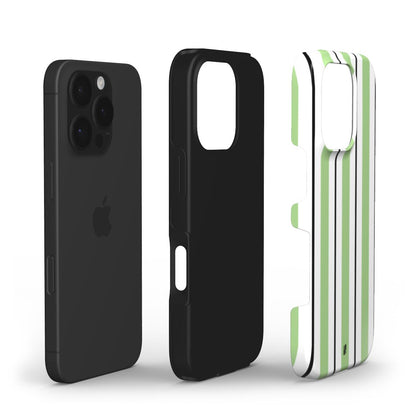 Vertical Flow - Green & Black - Tough Phone Case