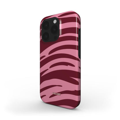 Tiger Tones - Burgundy & Pink - MagSafe Tough Phone Case
