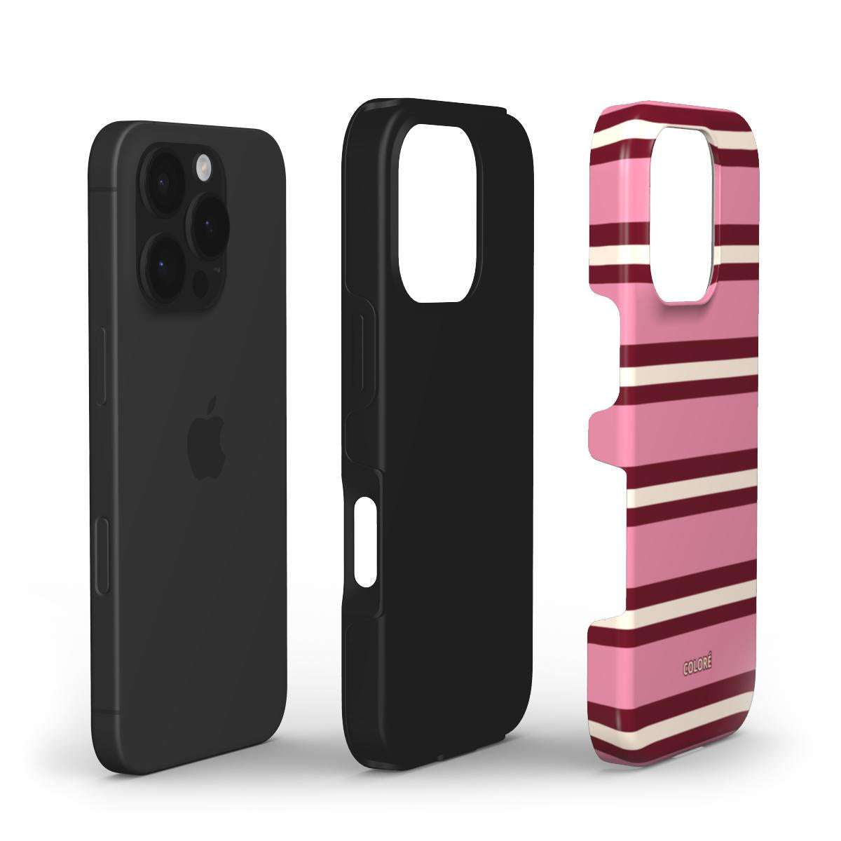Nordic Layer - Burgundy & Pink - Tough Phone Case
