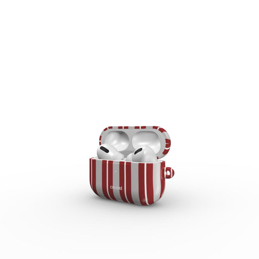 Vertical Flow - Burgundy & Grey - Airpods Case Vertical Flow Grey Airpods Case