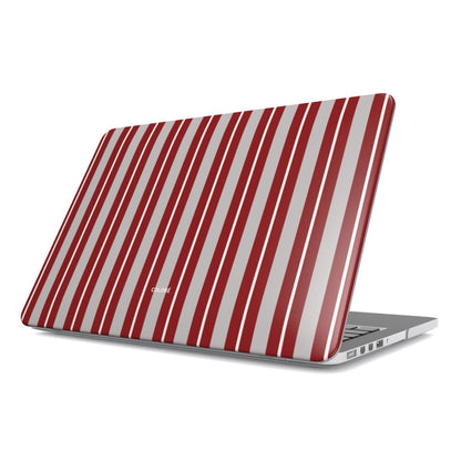 Vertical Flow - Burgundy & Grey - MacBook Case