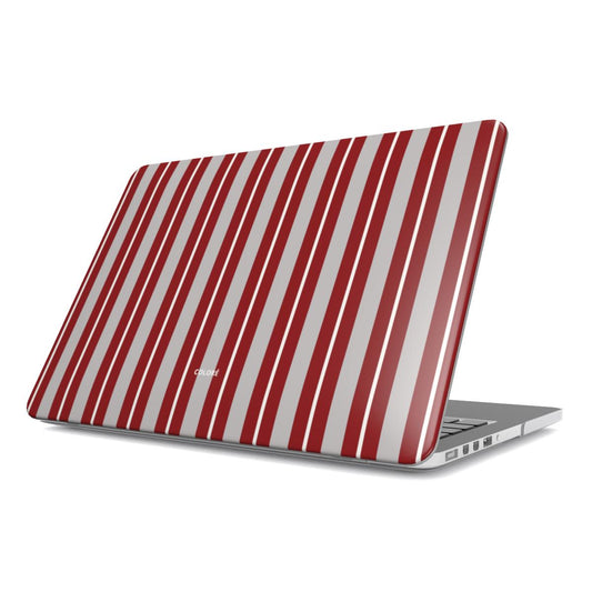 Vertical Flow - Burgundy & Grey - MacBook Case