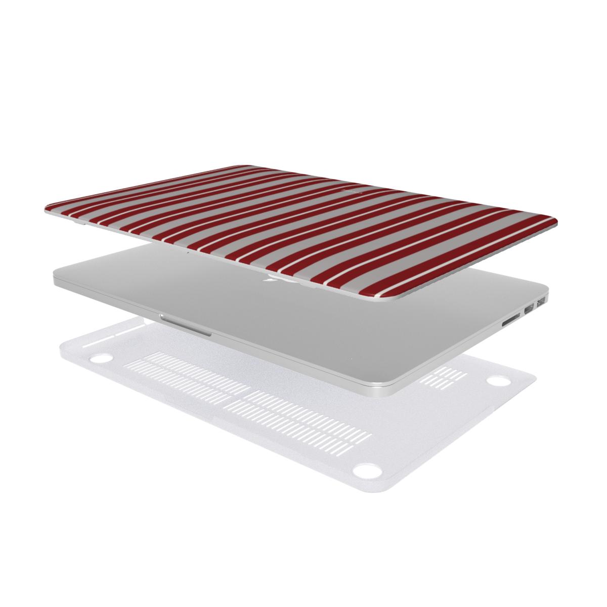 Vertical Flow - Burgundy & Grey - MacBook Case
