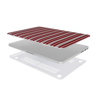Vertical Flow - Burgundy & Grey - MacBook Case