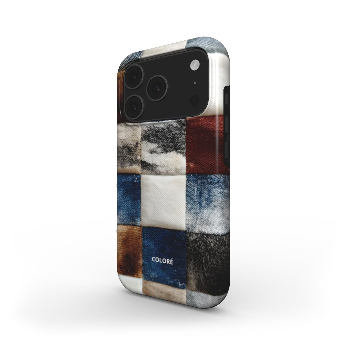 Cowfolk Code - Denim Patchwork - MagSafe Tough Phone Case Phone MagSafe Tough Case