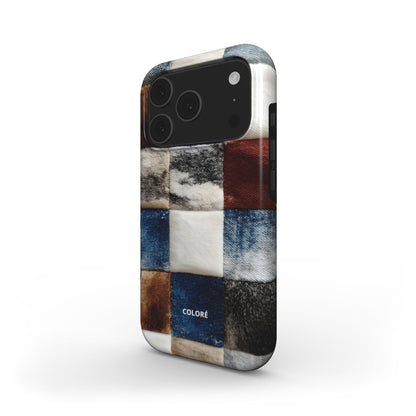 Cowfolk Code - Denim Patchwork - MagSafe Tough Phone Case Phone MagSafe Tough Case