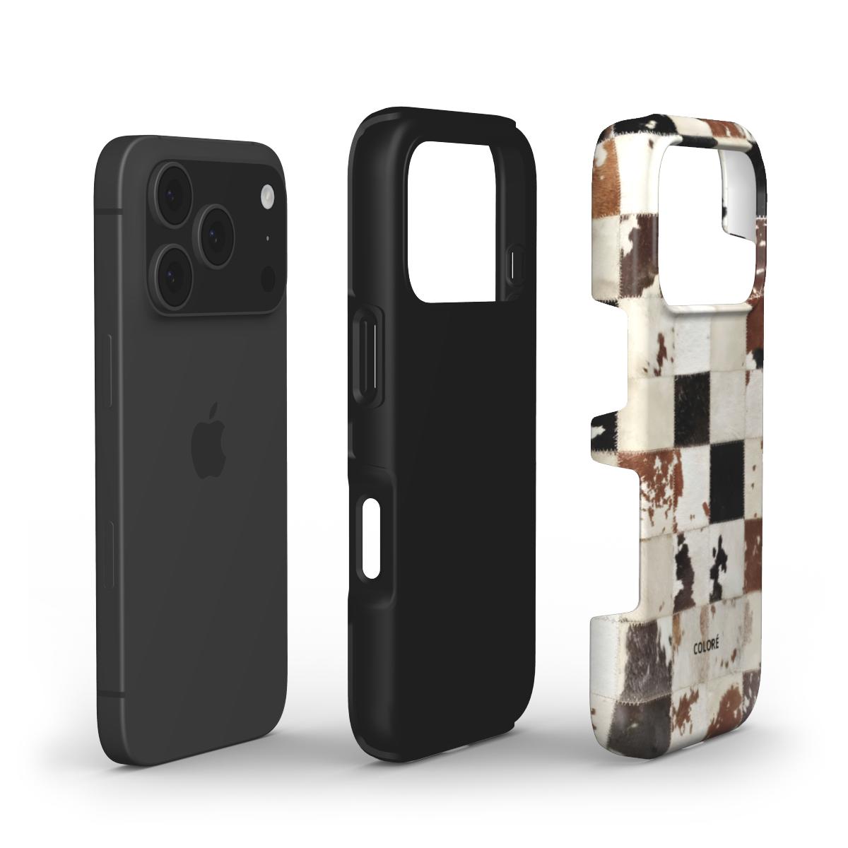 Cowfolk Code - Leather Patchwork - Tough Phone Case