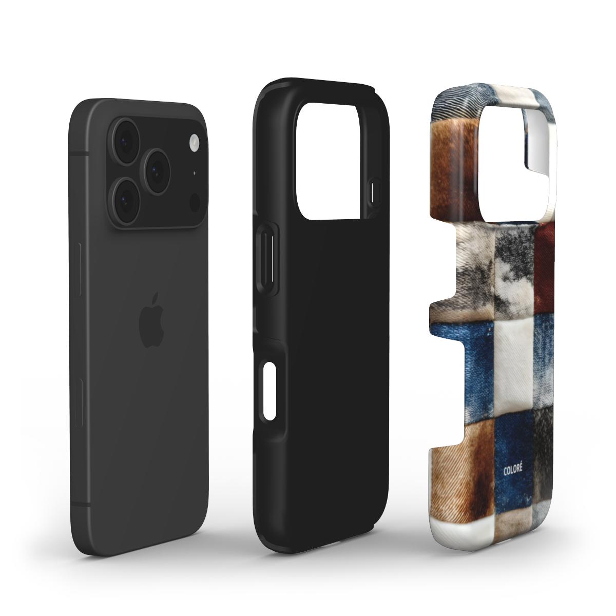 Cowfolk Code - Denim Patchwork - Tough Phone Case