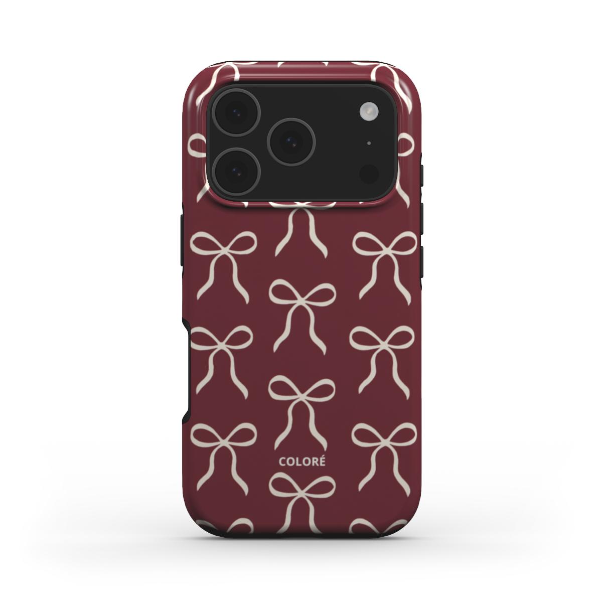 Bow Charm - Borgonha - Capa Resistente para Telemóvel