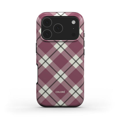 Check Charm - Borgonha - Capa Resistente para Telemóvel
