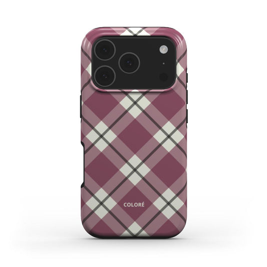 Check Charm - Borgonha - Capa Resistente para Telemóvel