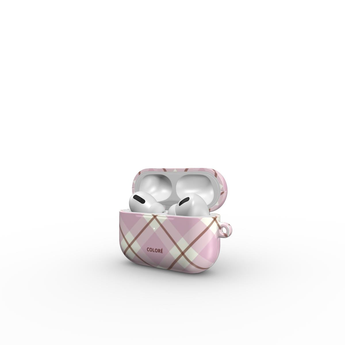 Check Charm Airpods Case – Pink