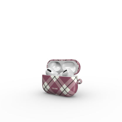 Check Charm Airpods Case – Burgundy