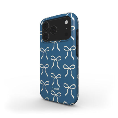 Bow Charm Tough Phone Case – Blue