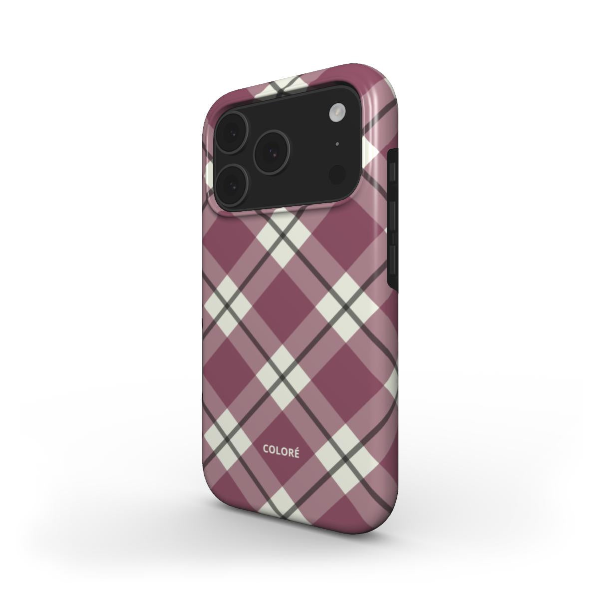 Check Charm Magsafe Tough Phone Case – Burgundy