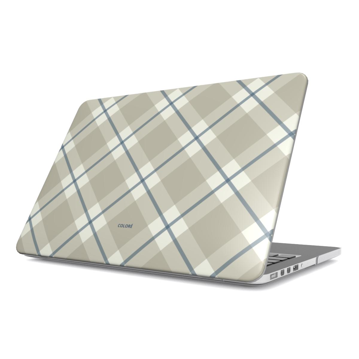 Check Charm Macbook Case – Taupe
