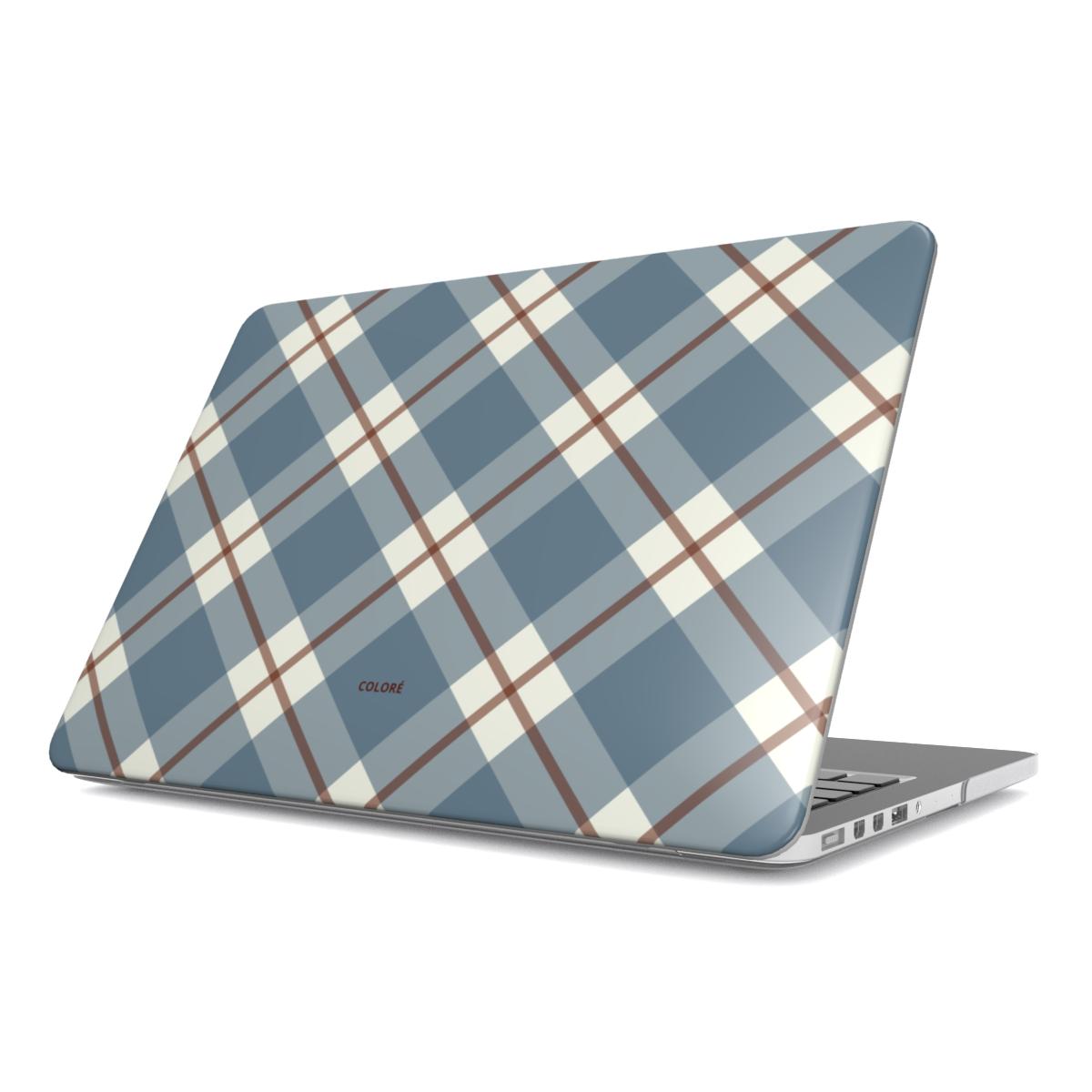 Check Charm Macbook Case – Blue