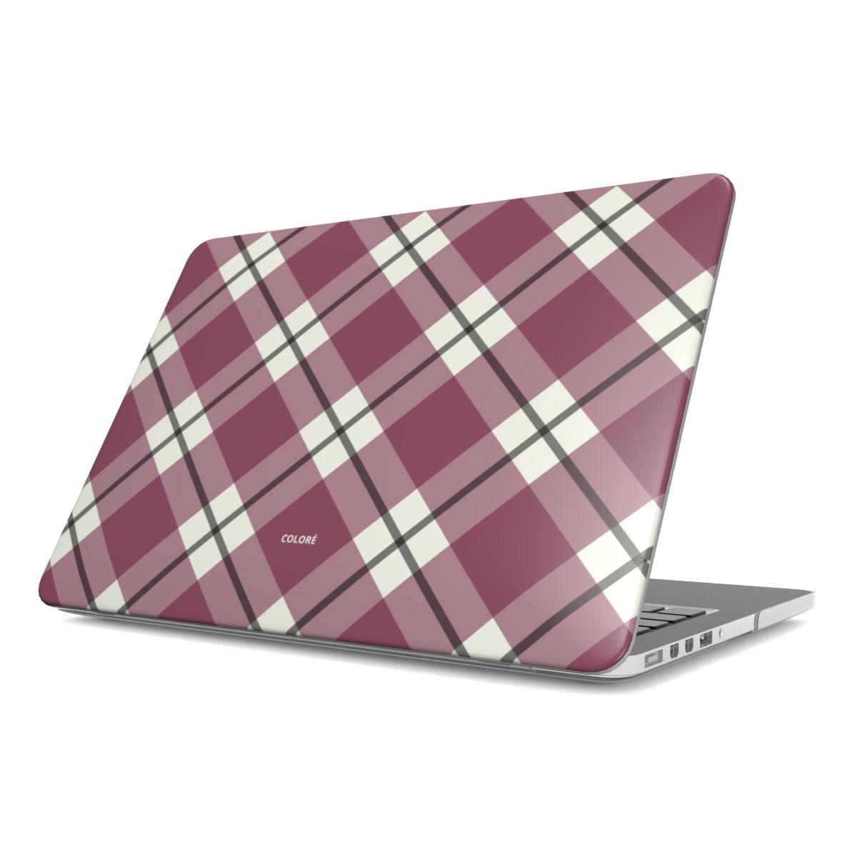 Check Charm Macbook Case – Burgundy
