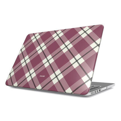 Check Charm Macbook Case – Burgundy