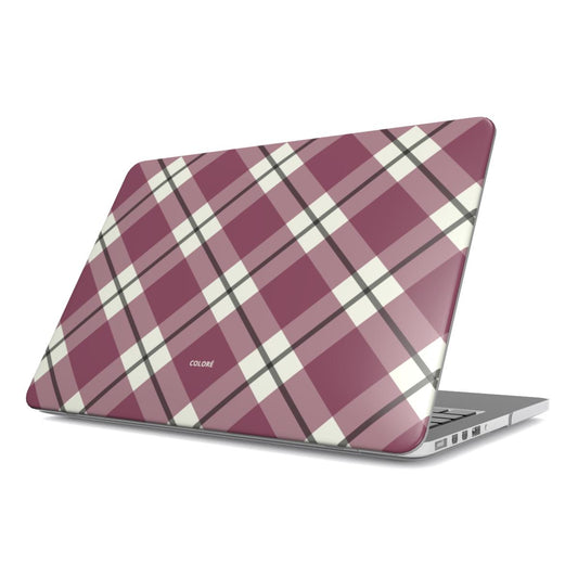Check Charm Macbook Case – Burgundy