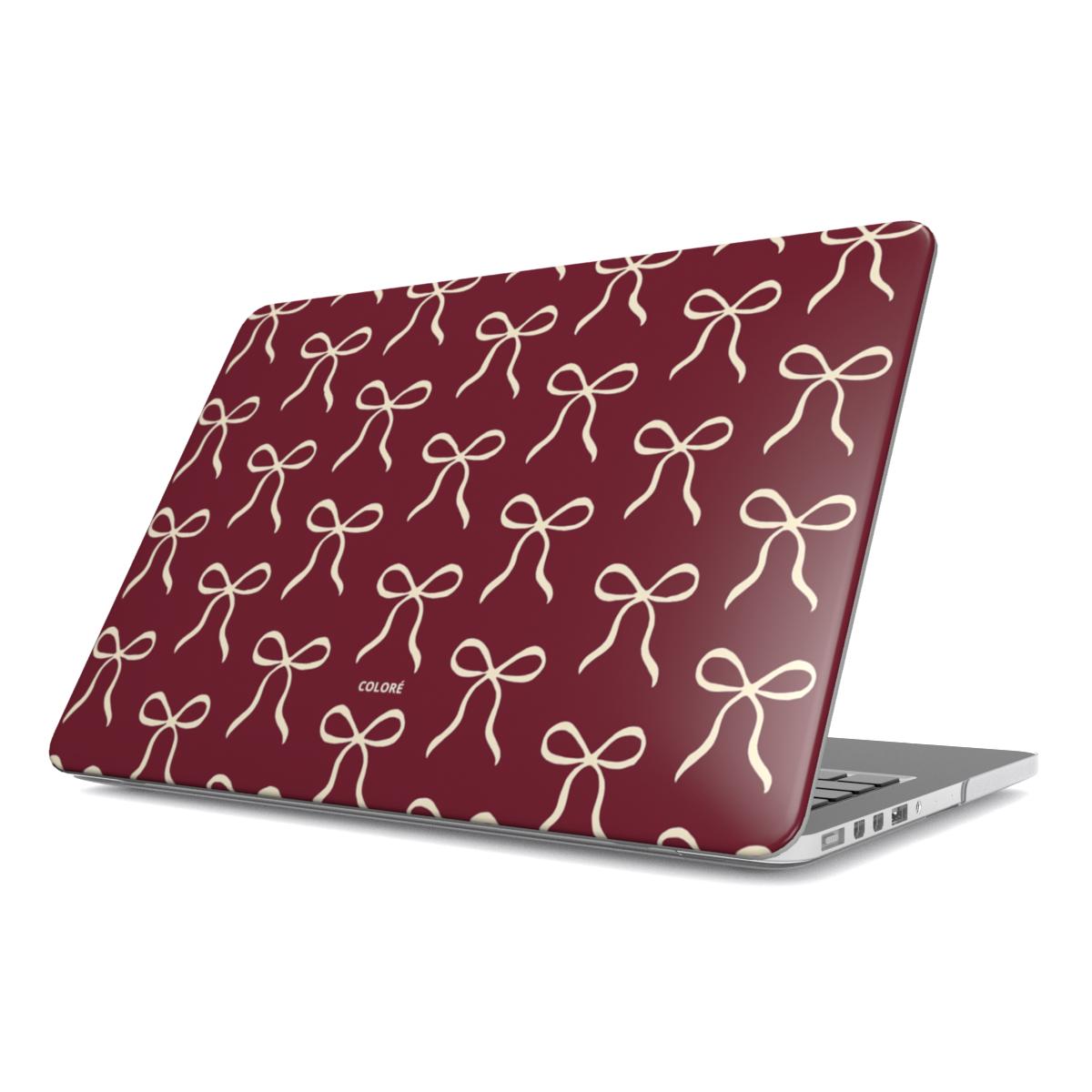 Bow Charm Macbook Case – Burgundy