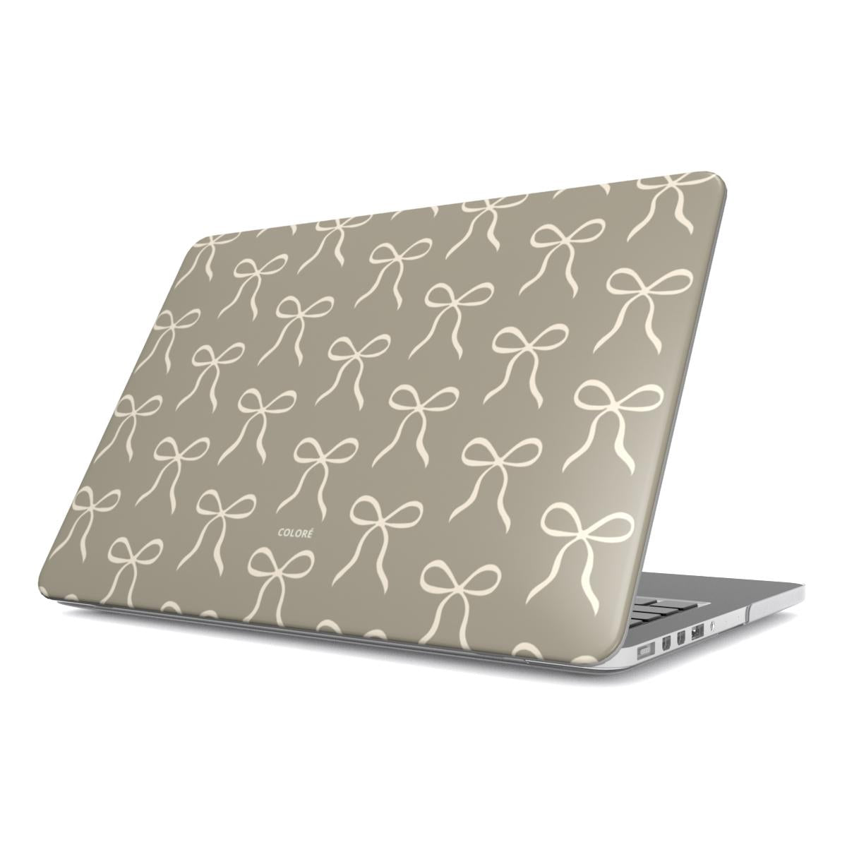 Bow Charm  – Taupe; Macbook Case