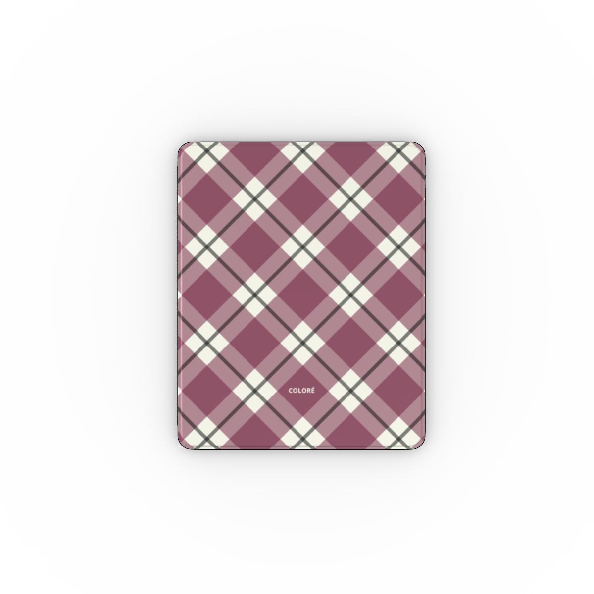 Check Charm Apple Ipad Case – Burgundy