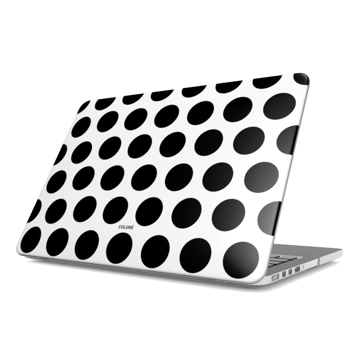 Coloré Scoop White & Black MacBook Case with vented base and rubber feet – stylish macbook case
