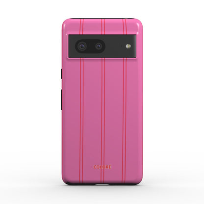 Coloré Sweetline Stripes - Red & Pink Magnetic Tough Phone Case with red and pink striped trim