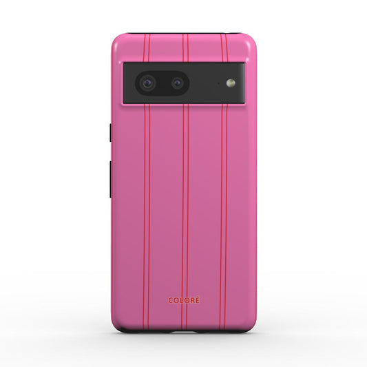Coloré Sweetline Stripes - Red & Pink Magnetic Tough Phone Case with red and pink striped trim