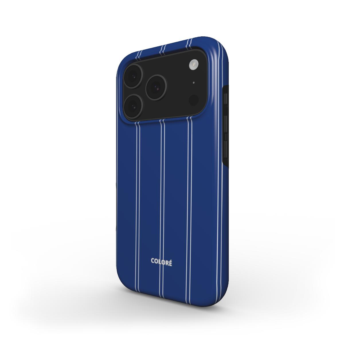 Coloré Sweetline Stripes - Blue & White - MagSafe Tough Phone Case – blue striped magsafe case aesthetic