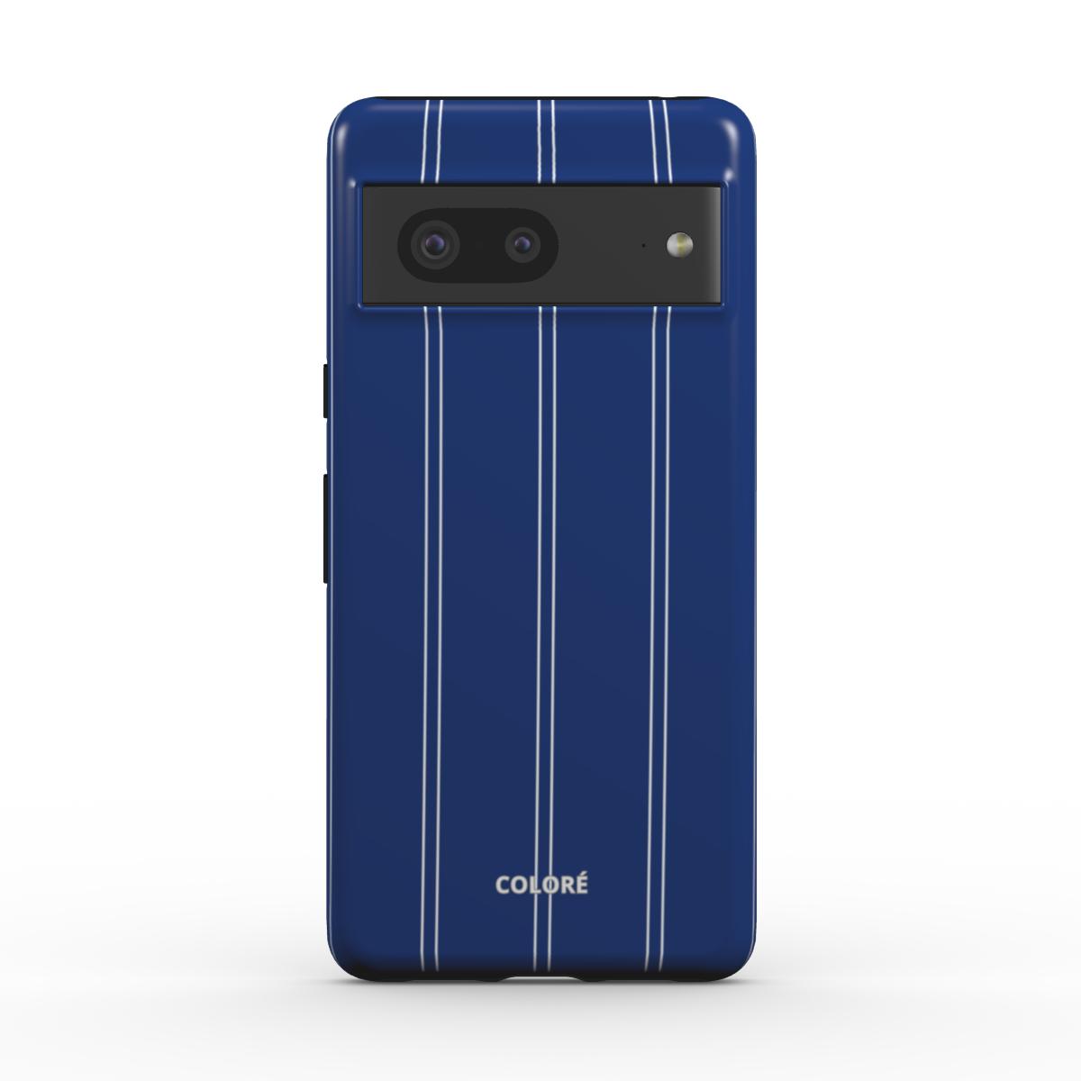 Coloré Sweetline Stripes - Blue & White - Magnetic Tough Phone Case – blue trim accent finish