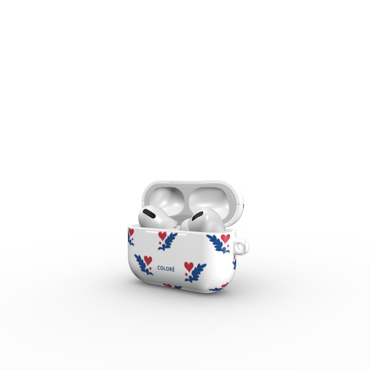 Coloré Folk Love Whispers - Blue & Red airpods case with slim fit and polished finish in blue and red