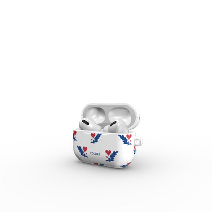 Coloré Folk Love Whispers - Blue & Red airpods case with slim fit and polished finish in blue and red