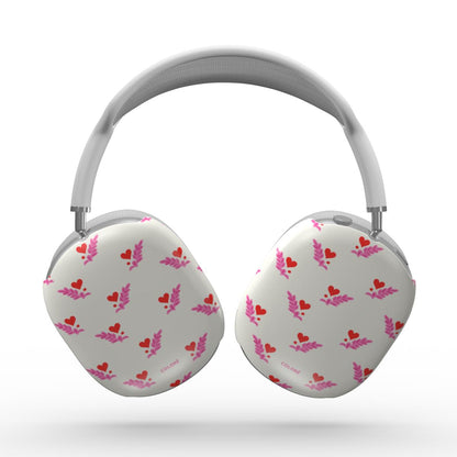 Coloré Folk Love Whispers Red & Pink AirPods Max Case with tailored fit and hard shell protection, airpods max case stylish