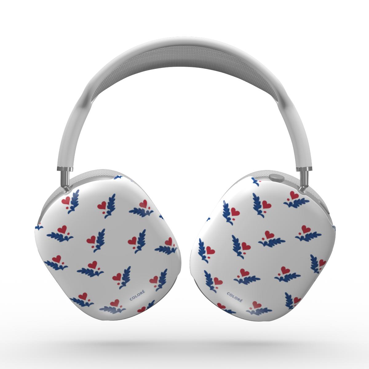 Coloré Folk Love Whispers – Blue & Red AirPods Max case stylish with tailored fit and durable hard shell